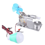 Stirlingkit Stirling Engine Kit Single Air Stirling Engine Motor Engine Model Toy with Bulb and Fan, view 6