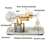 Stirlingkit Stirling Engine Kit Single Cylinder Model Toy With Stainless Steel Base Plate Brass, view 3