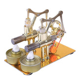 Stirlingkit Stirling Engine Kit STEM Hot Air Stirling Engine Generator Double Cylinder Engine Model, view 2