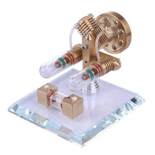 Stirlingkit Stirling Engine Kit V Shape Model Free-piston Double-cylinder High-end Creative Gifts for Collection