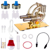 Stirlingkit Stirling Engine Model Kit L-Shape Double Cylinders with All-metal Base and Big Bulb, view 2