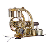 Stirlingkit Stirling Engine Model Kit L-Shape Double Cylinders with All-metal Base and Big Bulb, view 5