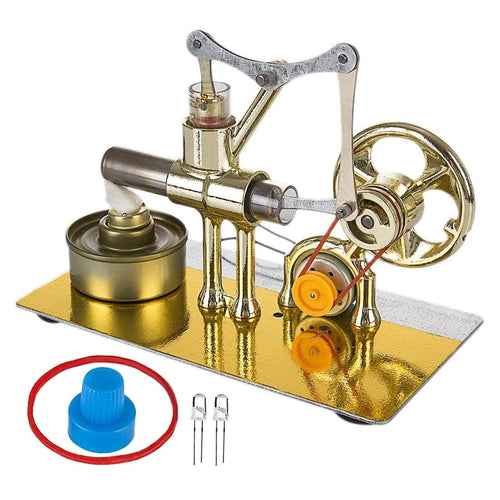 Stirlingkit Stirling Engine Model Kit Single Cylinder Balance Science Experiment Kit with All-metal Base