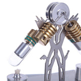Stirlingkit Stirling Engine Model Kit Superman Robot V-Shaped Double Cylinder Motor Model, view 6