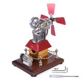 Stirlingkit Stirling Engine Model Windmill Fan Cabin Shape Creative External Combustion Engine Kit, view 2