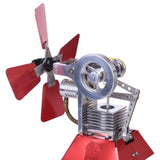 Stirlingkit Stirling Engine Model Windmill Fan Cabin Shape Creative External Combustion Engine Kit, view 6