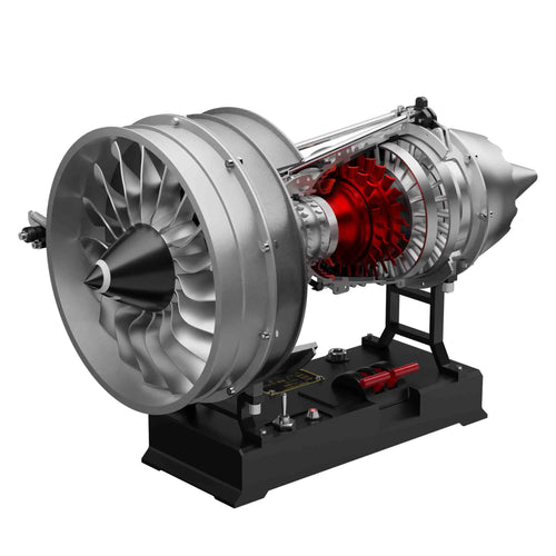 Stirlingkit TECHING 1/12 Scale Dual Spool Cutaway Turbofan Engine Model Kits Build your Own Jet Engine Kit That Runs 300+pcs DM121