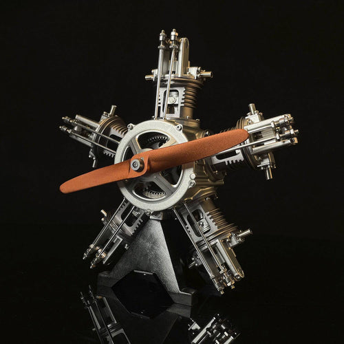Stirlingkit TECHING DIY 5 Cylinder Electric Mechanical Aircraft Radial Engine Model Kits That Runs 250+pcs