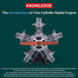 Stirlingkit TECHING DIY 5 Cylinder Electric Mechanical Aircraft Radial Engine Model Kits That Runs 250+pcs, view 5