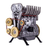 Stirlingkit Teching Inline Four-Cylinder Full Aluminum Alloy Assembling Model Science Education Engine for Collection, view 5