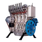 Stirlingkit Teching Inline Four-Cylinder Stirling Engine kit That Works Aluminum Alloy Model Collection, view 3