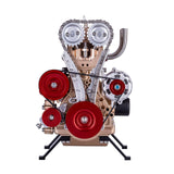 Stirlingkit Teching Inline Four-Cylinder Stirling Engine kit That Works Aluminum Alloy Model Collection, view 4