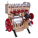 Stirlingkit Teching Inline Four-Cylinder Stirling Engine kit That Works Aluminum Alloy Model Collection, view 6