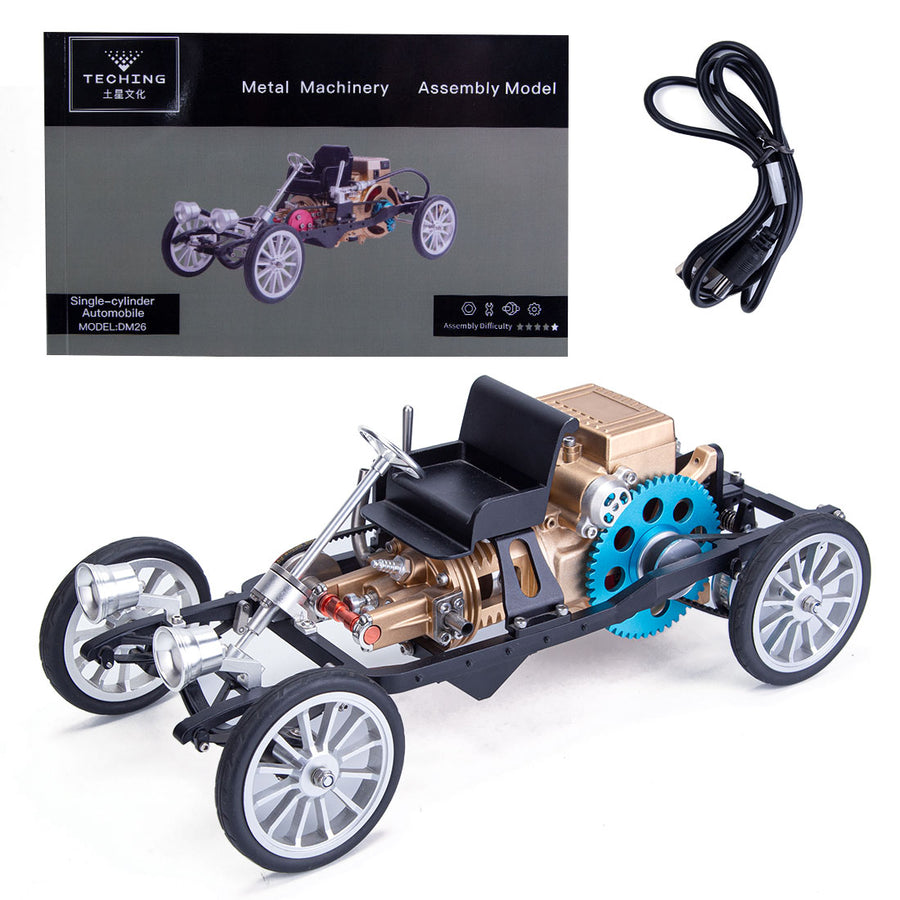 Stirlingkit Teching Single Cylinder Steam Car Assembled Model Building Kits Used Engine