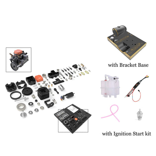 Stirlingkit Toyan FS-S100AC DIY 4 Stroke Methanol RC Engine with Start Bracket Base + Ignition Start