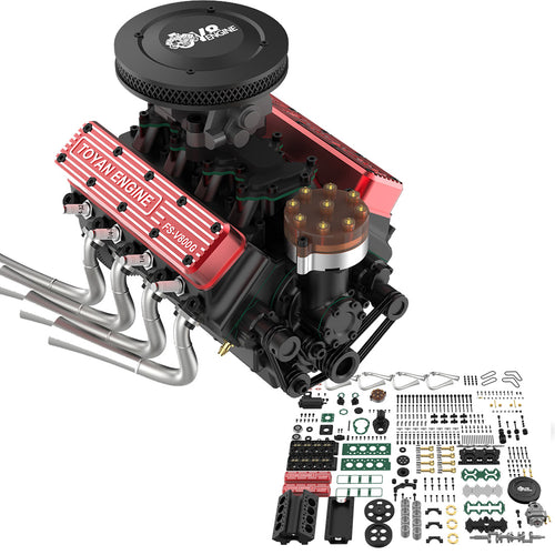 Stirlingkit TOYAN FS-V800WGPC 1/10 Mini V8 Engine Model Building kits Run on Gas 28cc
