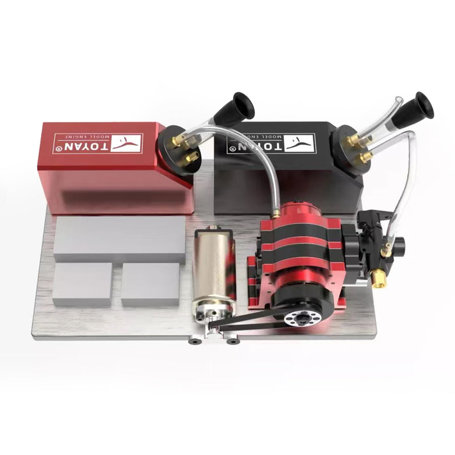 Stirlingkit Toyan RS-L200 4.92cc 2 Rotor Rotary Engine Model Watercooling with Starter Kit Base Full Set
