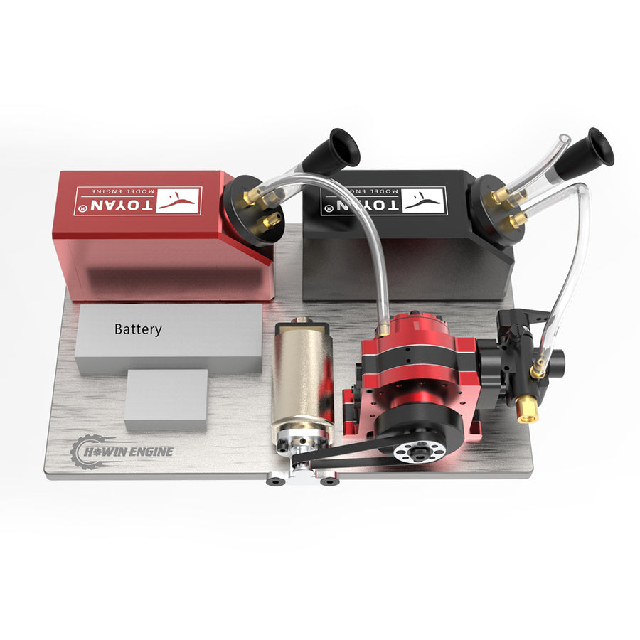 Stirlingkit Toyan RS-S100 Single Rotor Rotary Engine Model with Starter Kit Base Full Set One Key Start