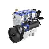 Stirlingkit Toyan X-Power 2-Cylinder 4-Stroke Kit DIY Build RC Car Engine FS-L200W -Blue, view 3