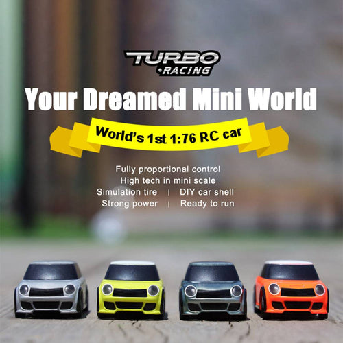 Stirlingkit Turbo Racing 2.4Ghz 1/76 Full Scale RTR Electric RC Car with P31 Controller Desktop Toy