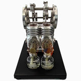 Stirlingkit Twin Cylinder Dual-Piston Hot Air Stirling Engine Model Phoenix-shape Science Toy, view 2