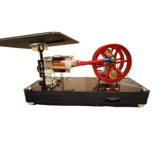 Stirlingkit Twin Cylinder Motor Low-Noise Solar Electromagnetic Engine Model Experimental Toy