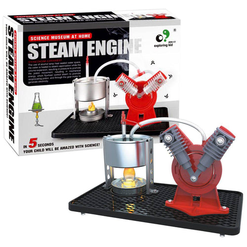 Stirlingkit Twin Live Steam Engine Model Kit + led generator learning equipment