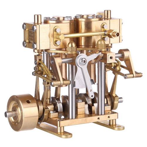 Stirlingkit Two Cylinder Reciprocating Steam Engine Model Mini Brass Double Cylinder Reciprocating Engine Model