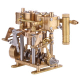 Stirlingkit Two Cylinder Reciprocating Steam Engine Model Mini Brass Double Cylinder Reciprocating Engine Model, view 2