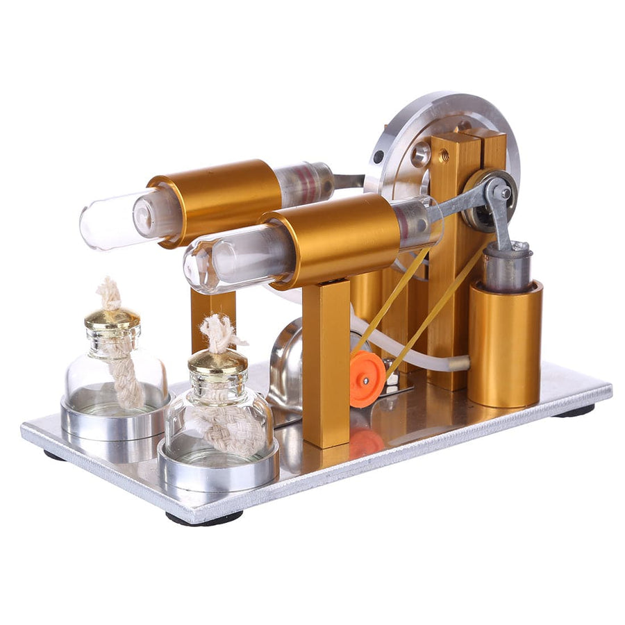Stirlingkit Two Cylinder Stirling Engine Kit Physics Experiment Generator Model
