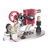 Stirlingkit α Type Double Cylinder Butane Stirling Engine LED Generator Model with Double Piston Rocker Arm Linkage, view 4