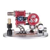 Stirlingkit α Type Double Cylinder Butane Stirling Engine LED Generator Model with Double Piston Rocker Arm Linkage, view 5