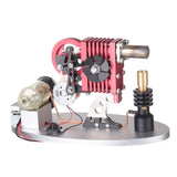 Stirlingkit α Type Double Cylinder Butane Stirling Engine LED Generator Model with Double Piston Rocker Arm Linkage, view 6
