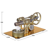 Stirlingkit γ-Type Golden Single Cylinder Sterling Engine Generator Stirling Model with LED Diode and Bulb Science Experiment Educational Toy, view 3