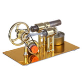 Stirlingkit γ-Type Golden Single Cylinder Sterling Engine Generator Stirling Model with LED Diode and Bulb Science Experiment Educational Toy, view 4