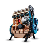 Stirlingkit V4 Car Engine Model Full Metal Assembling Four-cylinder Building Kits for Researching Industry Studying/Toy/Gift, view 3