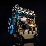 Stirlingkit V4 Car Engine Model Full Metal Assembling Four-cylinder Building Kits for Researching Industry Studying/Toy/Gift, view 4