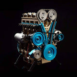 Stirlingkit V4 Car Engine Model Full Metal Assembling Four-cylinder Building Kits for Researching Industry Studying/Toy/Gift, view 5