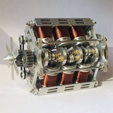 Stirlingkit V6 Electromagnetic Motor Engine Model with Hexagon Fan for 1/10 Model Car Teaching Demonstration, view 2