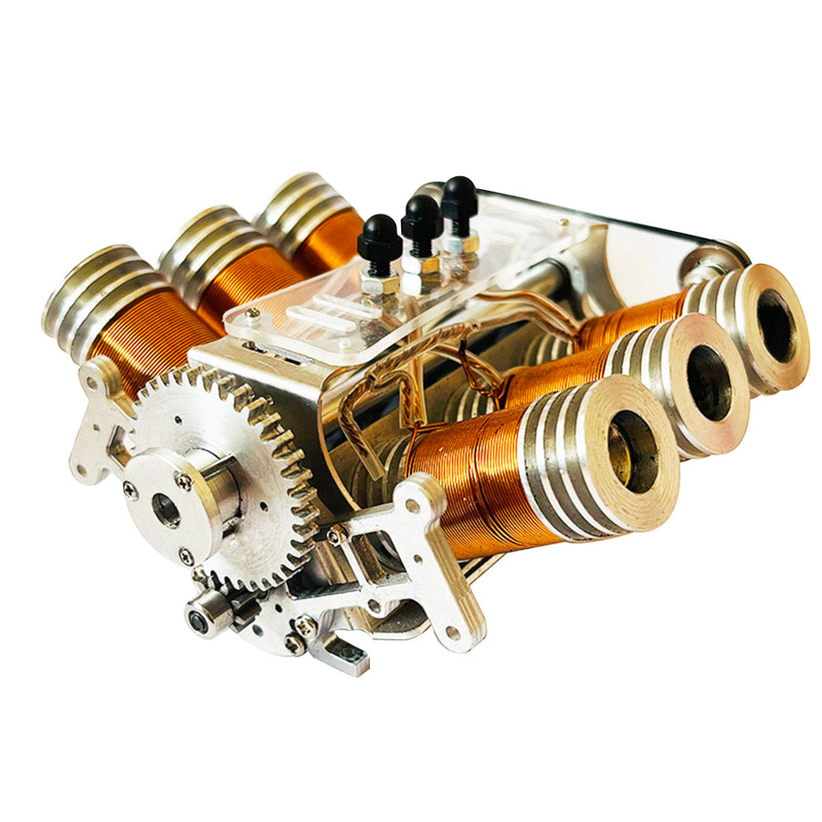 Stirlingkit V6 Solenoid Engine Brushless Electromagnetic Motor Model Engine