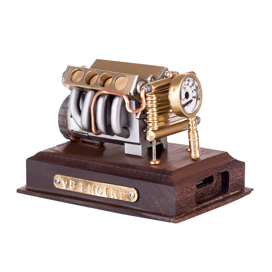 Stirlingkit V8 Engine Model Pocket Size Miniature Toy Handmade Craft DIY KIT for Collection