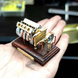 Stirlingkit V8 Engine Model Pocket Size Miniature Toy Handmade Craft DIY KIT for Collection, view 6