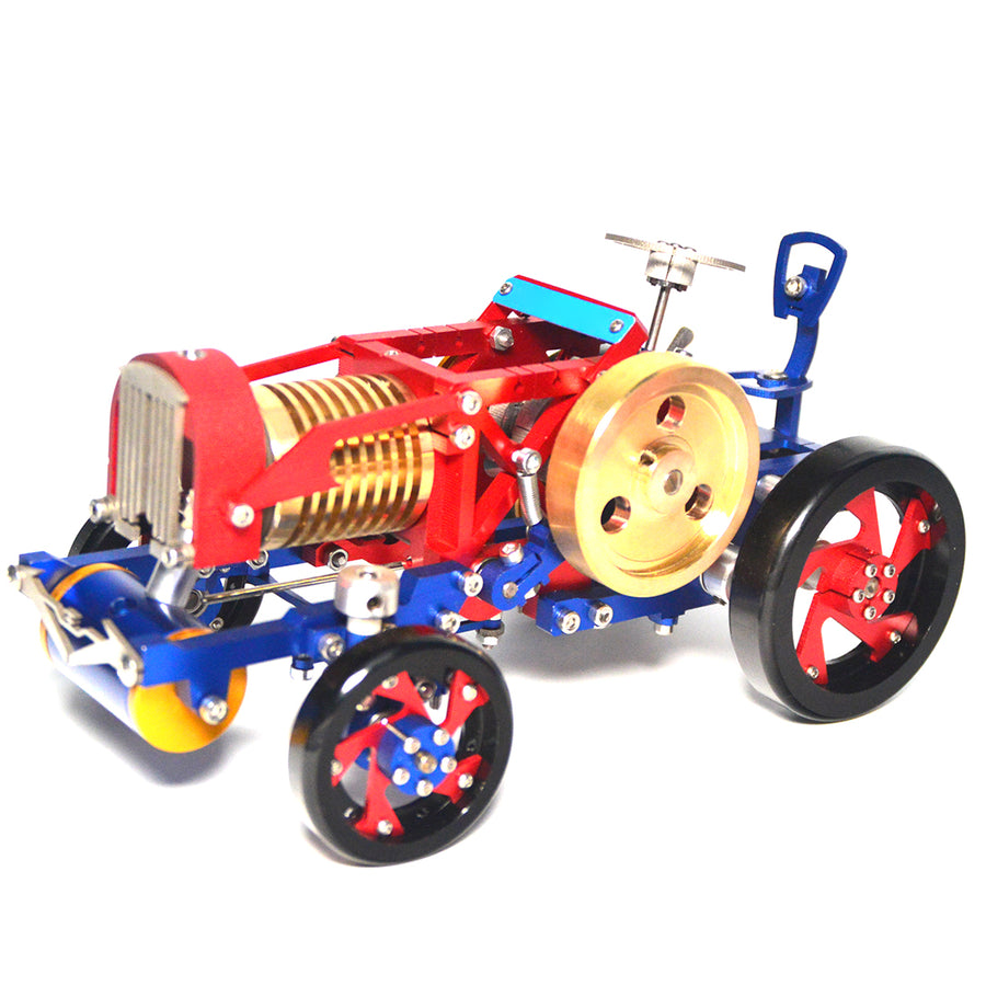 Stirlingkit Vacuum Fire Stirling Tractor Engine Aluminum Alloy Model Toy for Christmas Gift
