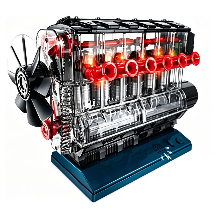 Stirlingkit Visible Inline 6 Engine Model Kits - Build Your Own STEM Straight Six Engine that Runs Kit for Adults & Kids