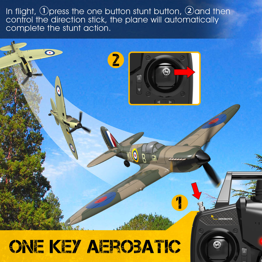 Stirlingkit VOLANTEXRC RTF 2.4Ghz 4CH RC Aircraft EPP Foam Military Airplane Model Spitfire for Beginners