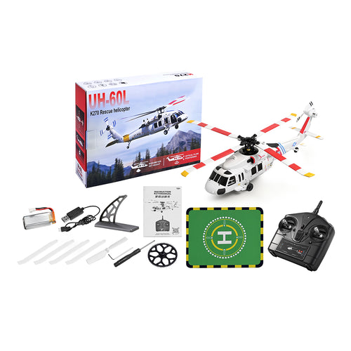 Stirlingkit WL K270 UH-60L 2.4G 4CH 170-Class RC Helicopter RTF 4-Rotor Flybarless Optical Flow