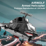 Stirlingkit WOLFBUSH AW-911 Airwolf 1/34 Scale RC Helicopter Smart GPS 2.4G 9CH 6G/3D Stunt RC Airplane, view 3