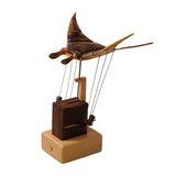 Stirlingkit Wooden Kinetic Manta Ray Sculpture Automata Stingray for Adults, view 2