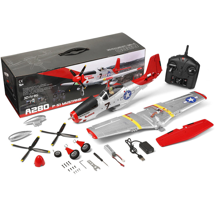 Stirlingkit XK A280 Warbird P-51 Beginner RC Plane Kits 3D/6G 2.4G 560mm Wingspan EPP RTF