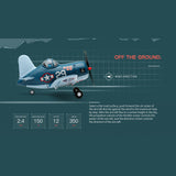 Stirlingkit XK A500 Cors-air F4U Cartoon Fattie Plane RTF 3D/6G 2.4G 4CH RC EPP Fixed-Wing Airplane Model, view 4
